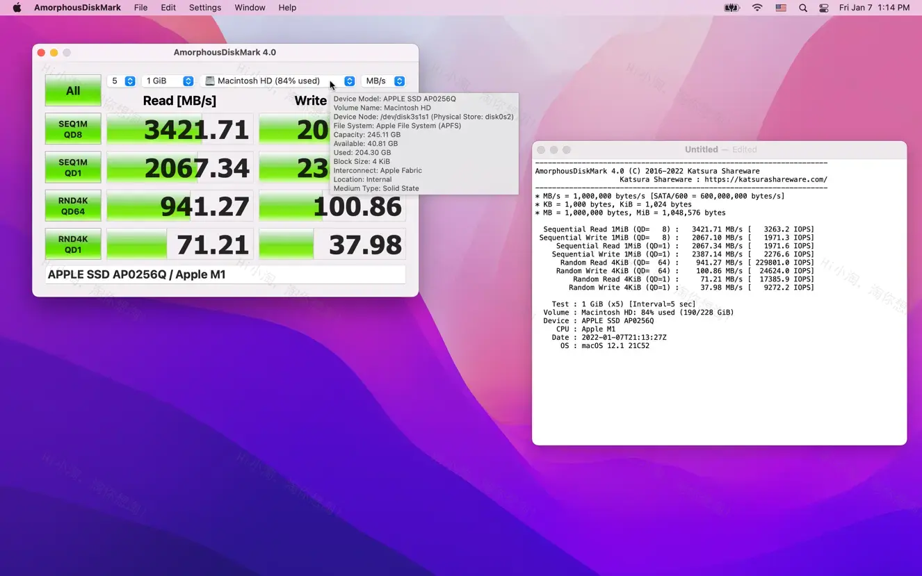 AmorphousDiskMark For Mac v4.0 测试SSD读写速度4K速度软件